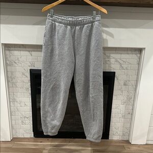 TNA Cozy Fleece Boyfriend Pants in grey
